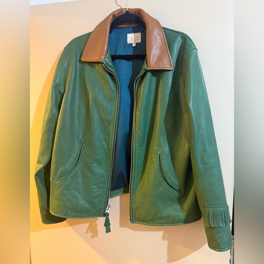 Mustang Fringe Leather Jacket - Green by Wythe